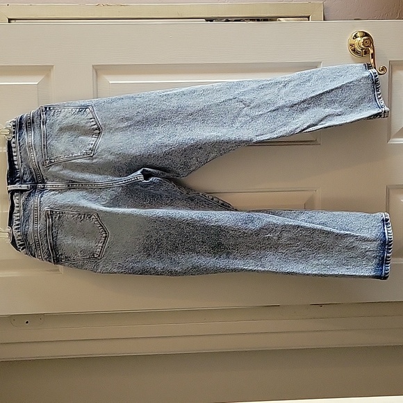 Frame Le High Straight in Lombard Acid Wash Stretch Crop Jeans size 33 - Picture 4 of 5